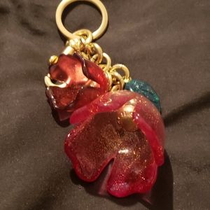 Coach Resin Tea Rose keychain/Purse Charm